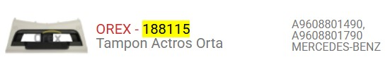 ORTA TAMPON ACTROS 960 880 1490-1790